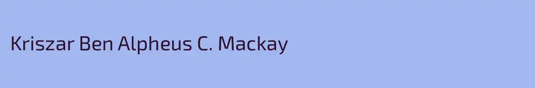 Kriszar Ben Alpheus C. Mackay